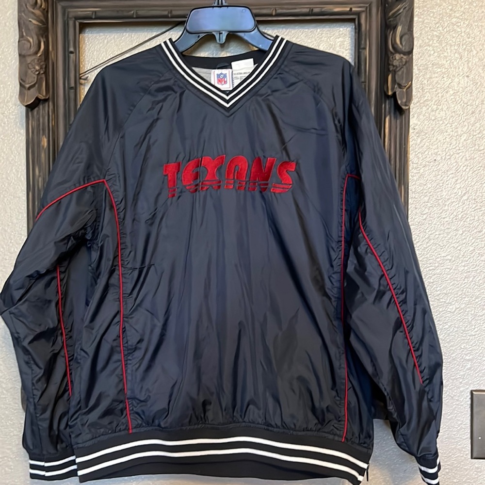 NFL Texans Youth Inside Lined Warm Up Windbreaker with Pockets